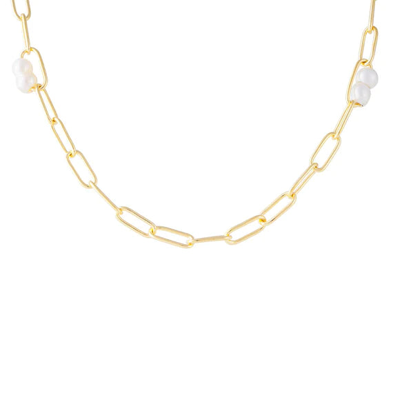 FAIRLEY Pearl Puff Link Necklace