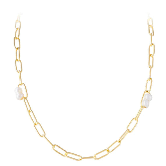 FAIRLEY Pearl Puff Link Necklace