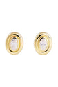 FAIRLEY Bezel Set Oval Studs