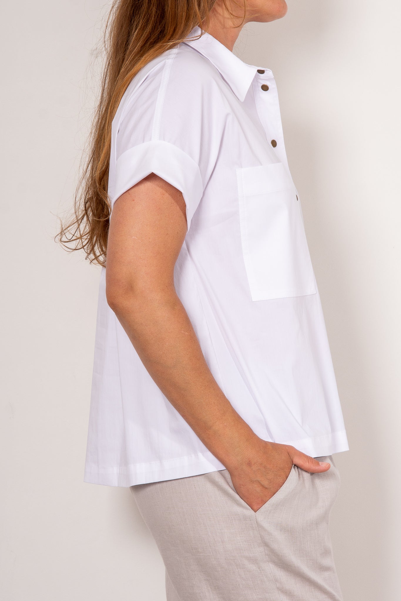 Mela Purdie Stud Shell Shirt Microprene