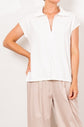 Mela Purdie Zip Front Shell Powder Knit