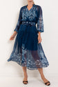 Once Was Sloane Moonlit Batik Print Chiffon Dress