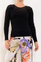 Once Was Rhiannon Sheer Neckline Knit Top