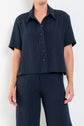 Mela Purdie Crop Shirt Suit Stripe