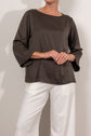 Mela Purdie Long Sleeve Slice Neck Plaza Stretch Gloss