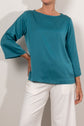 Mela Purdie Long Sleeve Slice Neck Plaza Stretch Gloss