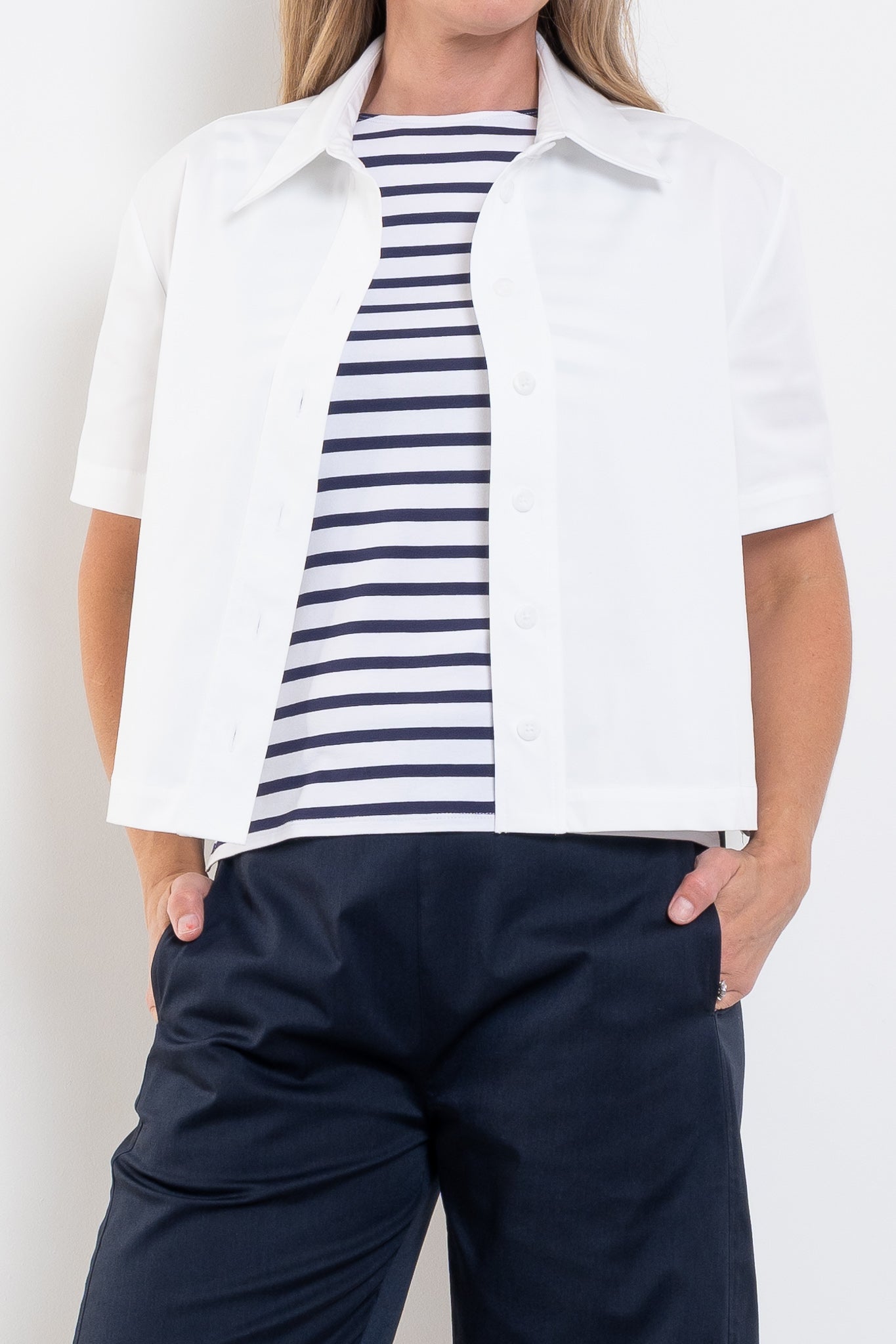 Mela Purdie Crop Shirt Cotton Panama