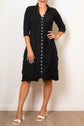 Alquema Contrast Button Nehru Coat Dress