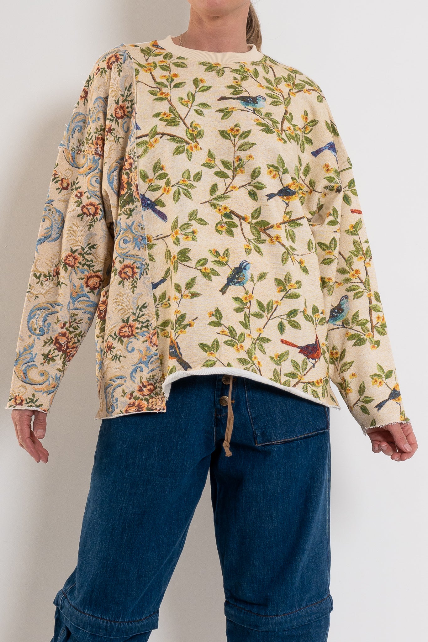 M.A. Dainty Road Trip Sweater Birds & Flowers
