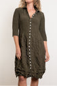 Alquema Contrast Button Nehru Coat Dress
