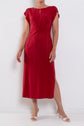 Once Was Geneva Cupro Twist Detail Midi Dress