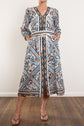 Once Was Alexis Contrast Trim Midi Dress