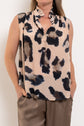 Mela Purdie Frill Neck Tank Blurr Print Silk