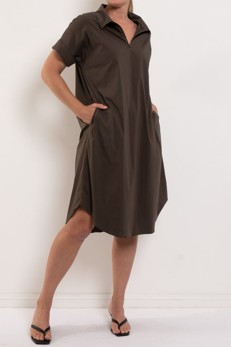 Mela Purdie Half Zip Dress Microprene