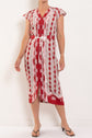 Once Was Maya Viscose Failie Lace Trim Midi Dress