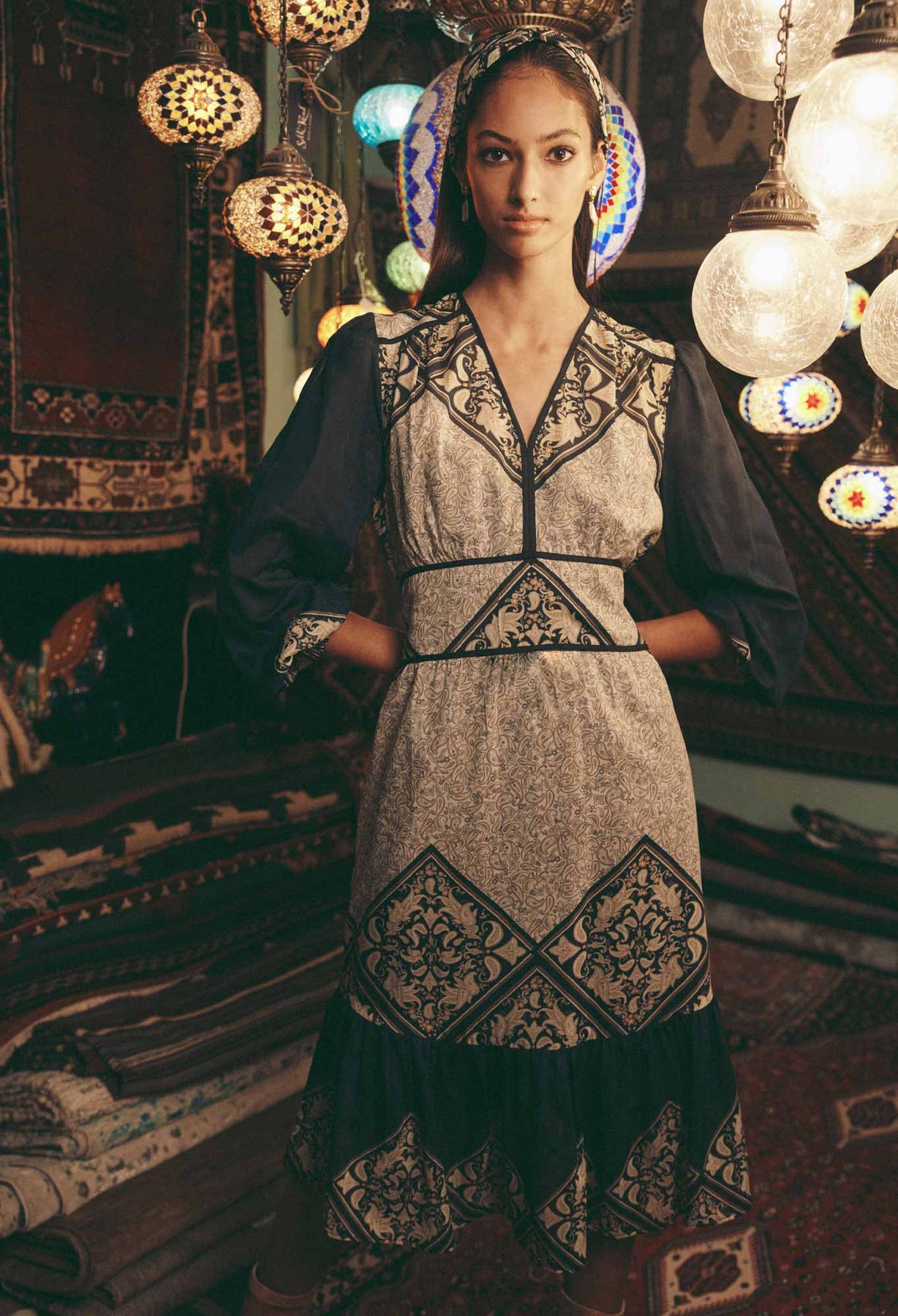 Once Was Kasbah Nomad Mosaic Print Dress