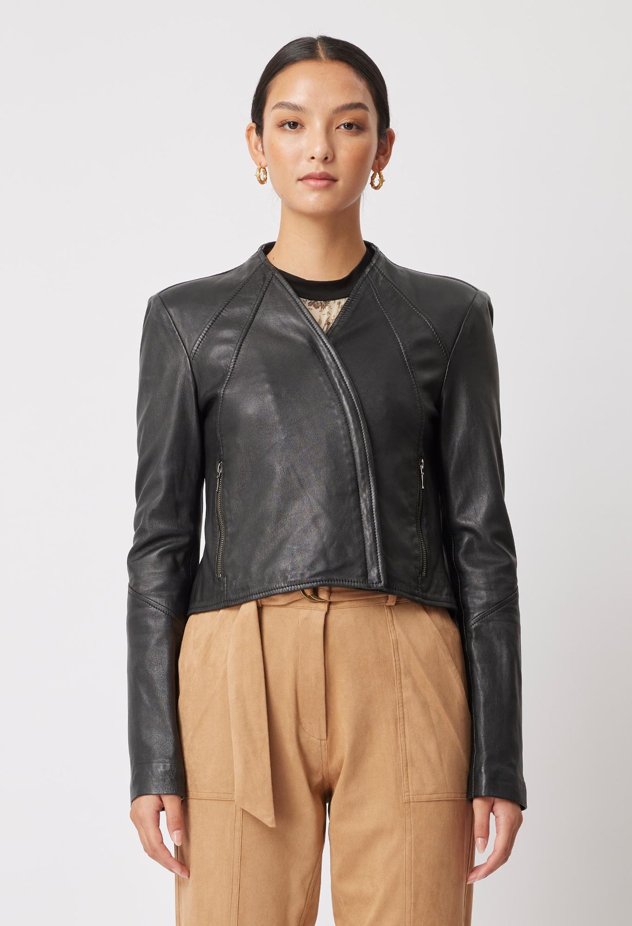 Once Was Mahal Panel Leather Jacket
