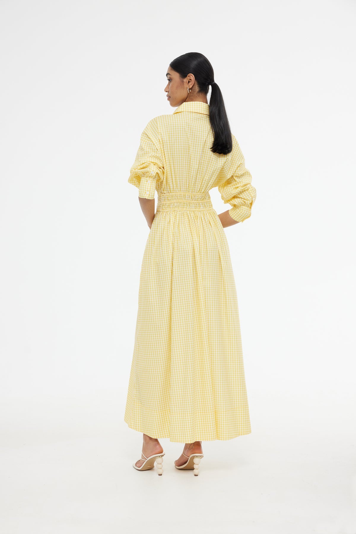 Kinney Emma Citrus Gingham Shirt Dress