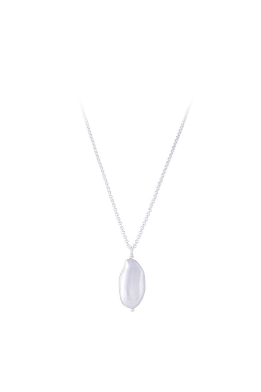 FAIRLEY Silver Keshi Pearl Necklace
