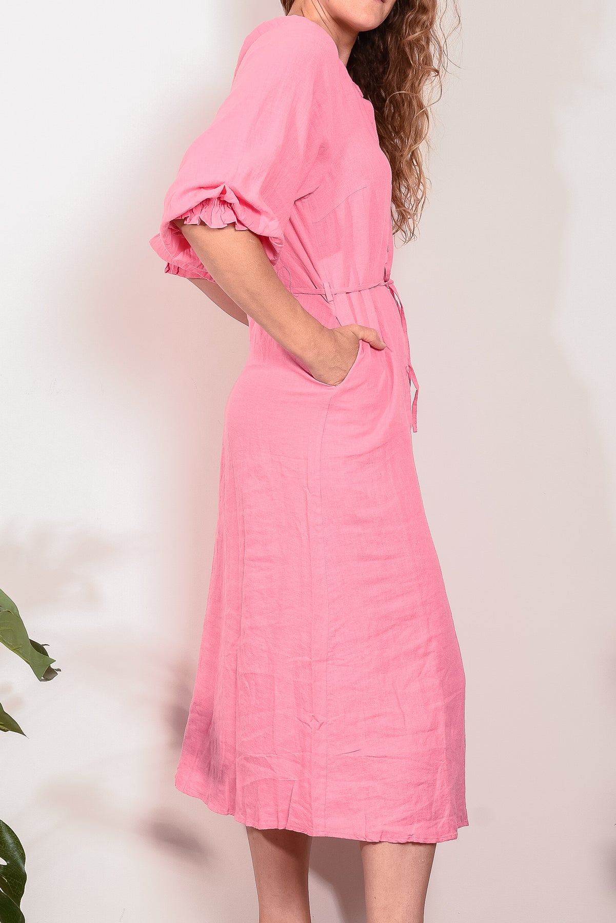 Kinney Coco Linen Dress Pink