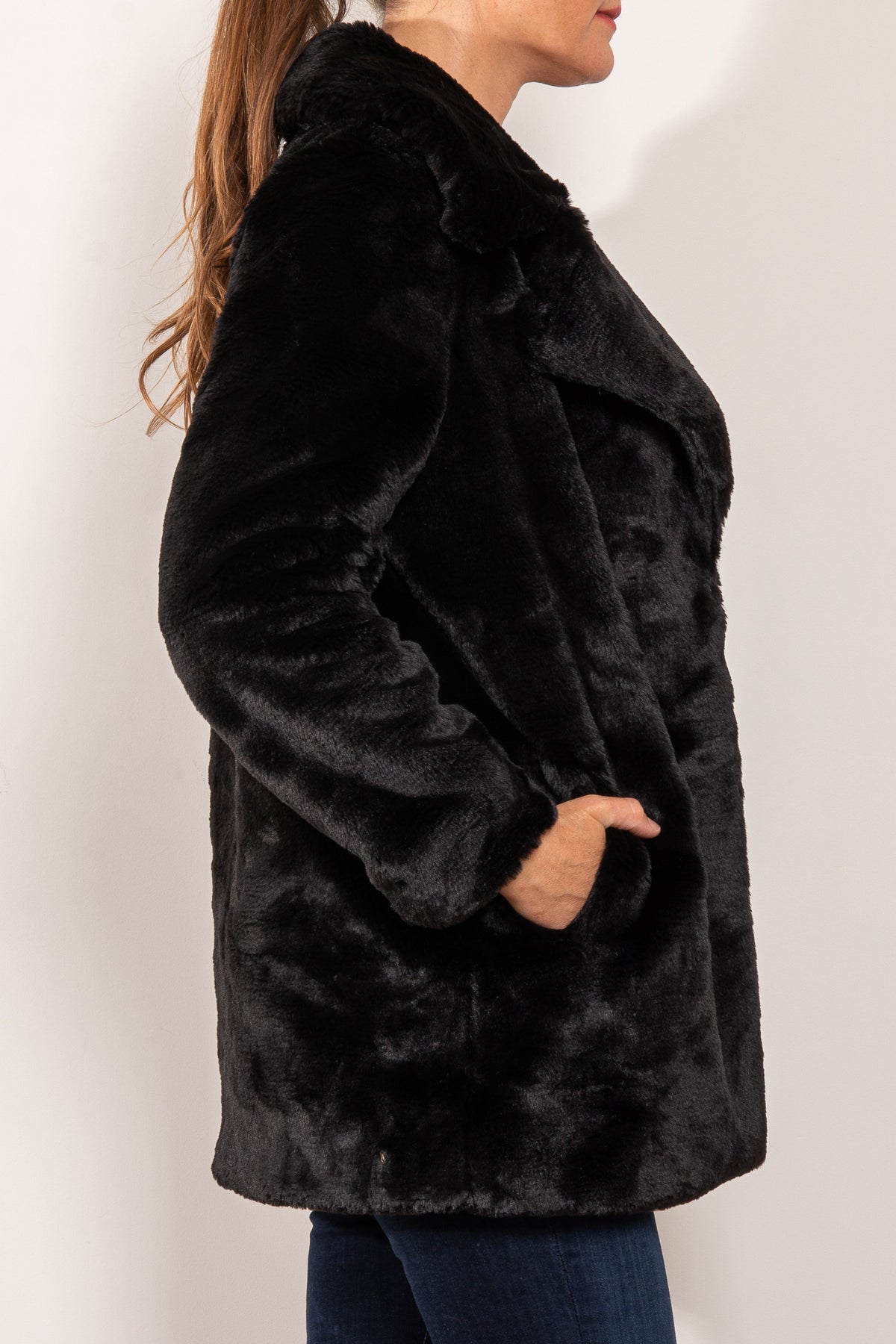 Ena Pelly Minimalist Recycled Faux Fur Jacket