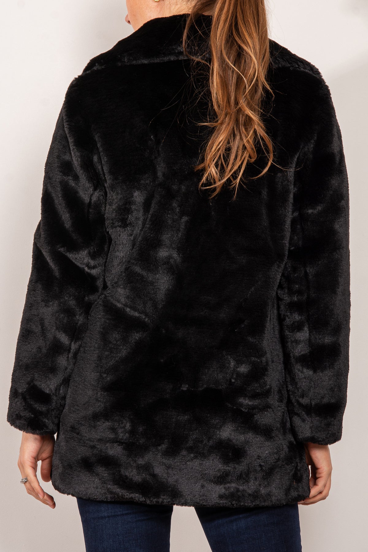 Ena Pelly Minimalist Recycled Faux Fur Jacket