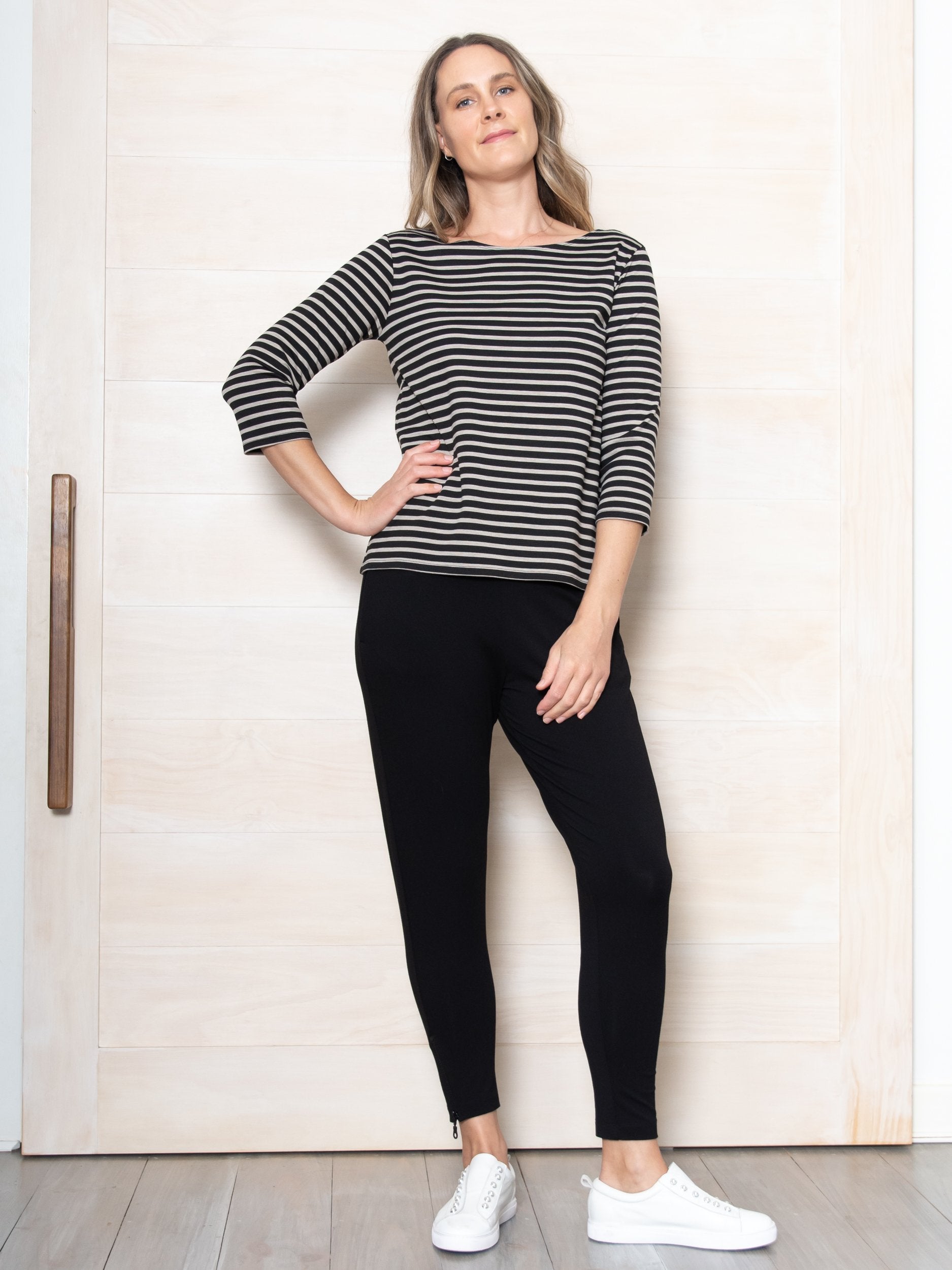 Mela Purdie Zip Stiletto Pant Matte Jersey - Impulse Boutique#colour_black