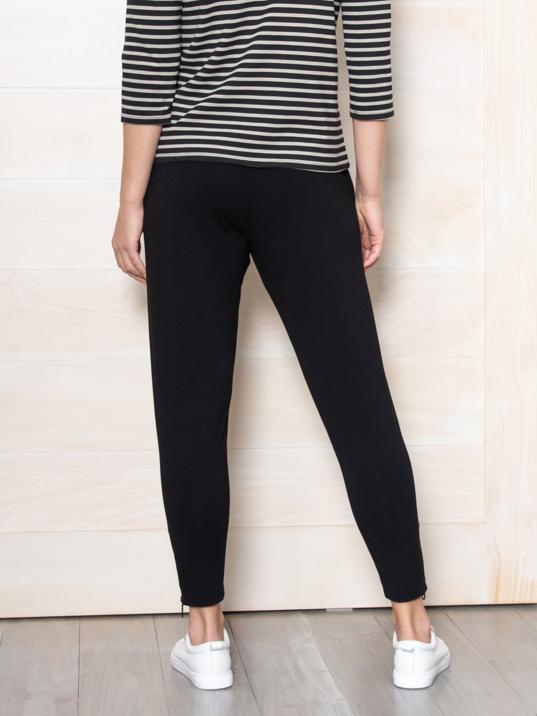 Mela Purdie Zip Stiletto Pant Matte Jersey - Impulse Boutique#colour_black