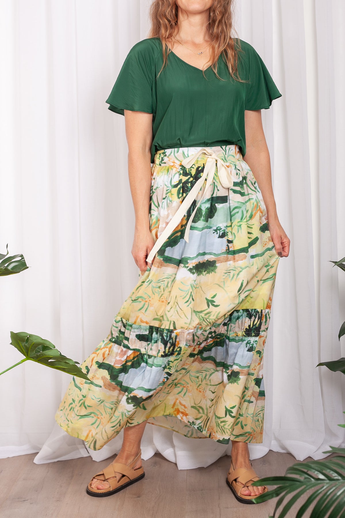 Layer'd Landscape Print Skira Skirt