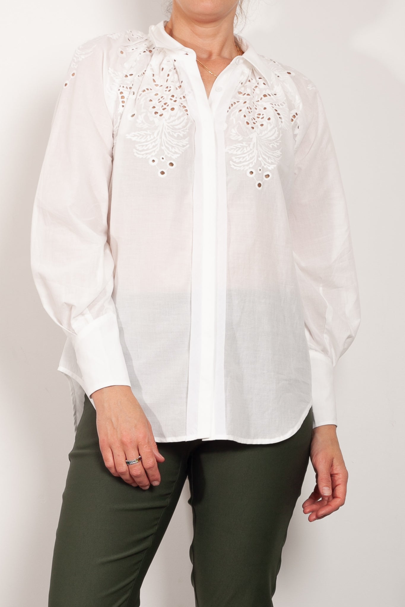 Once Was Oceane Embroidered Cotton Shirt