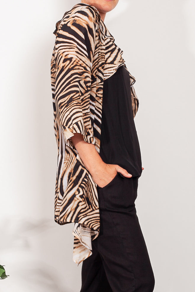 Mela Purdie Rufflet Coat Sahara Silk