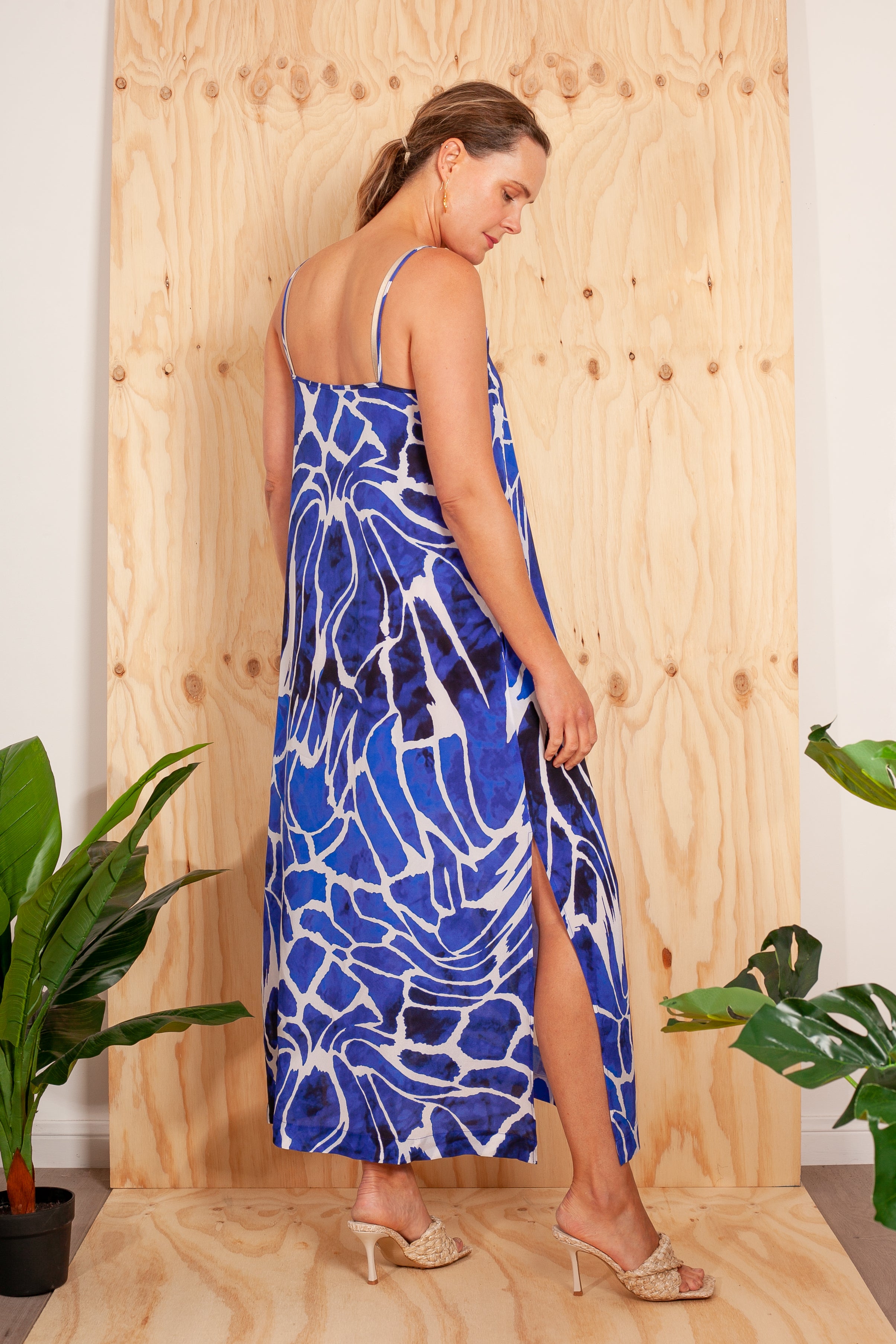 Mela Purdie Crystal Maxi Dress Lagoon Silk