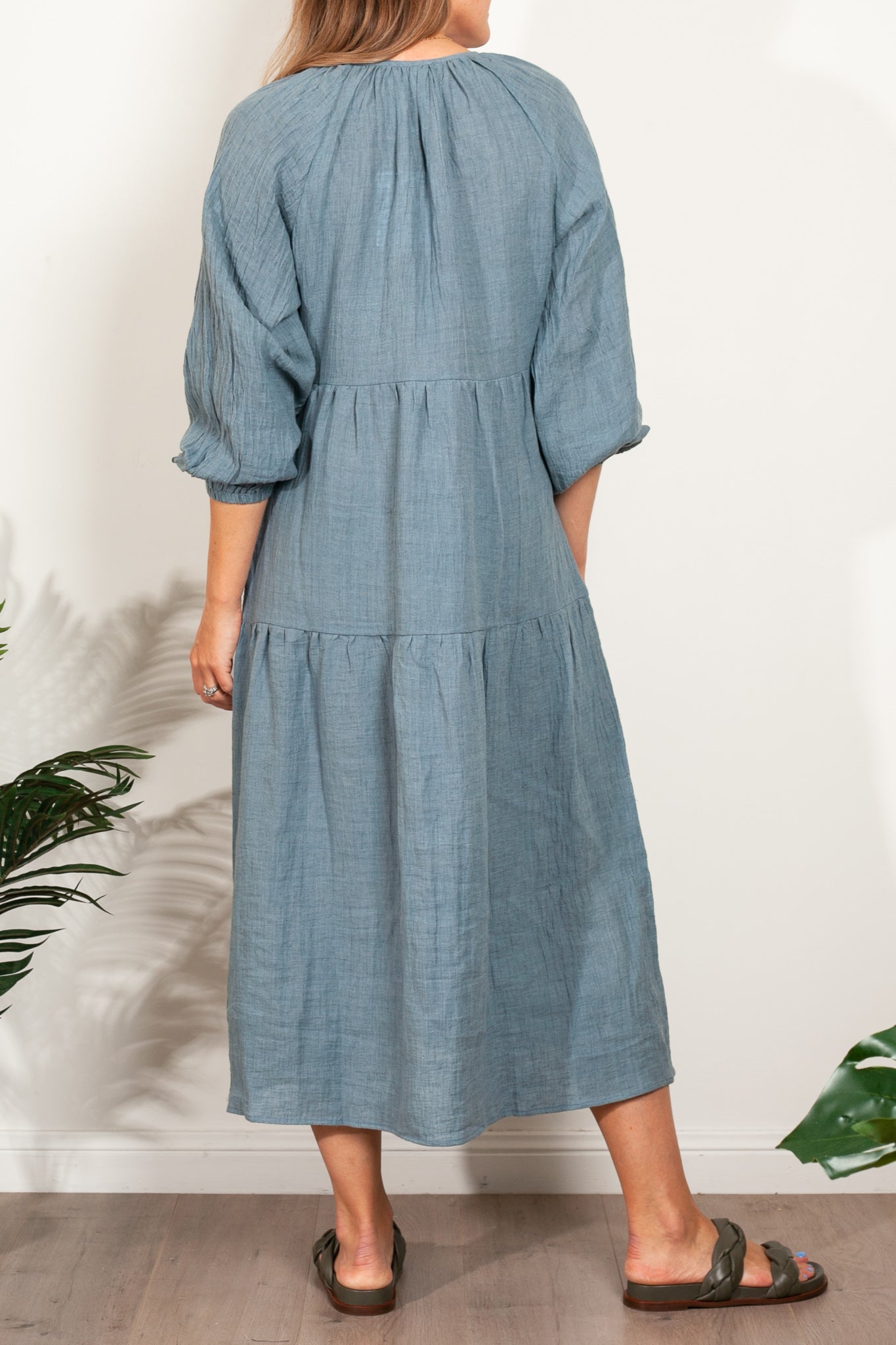 In the Sac Linen Ayra Tiered Dress