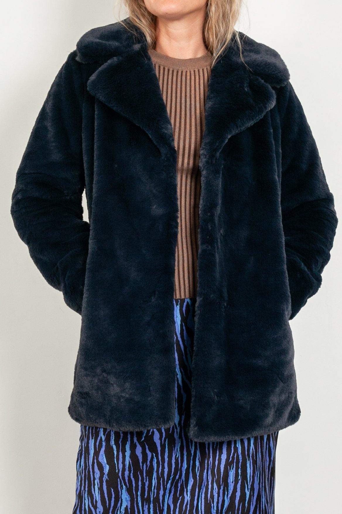 Ena Pelly Minimalist Recycled Faux Fur Jacket - Impulse Boutique
