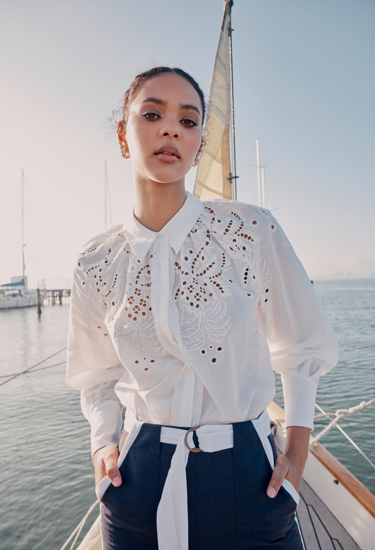 Once Was Oceane Embroidered Cotton Shirt