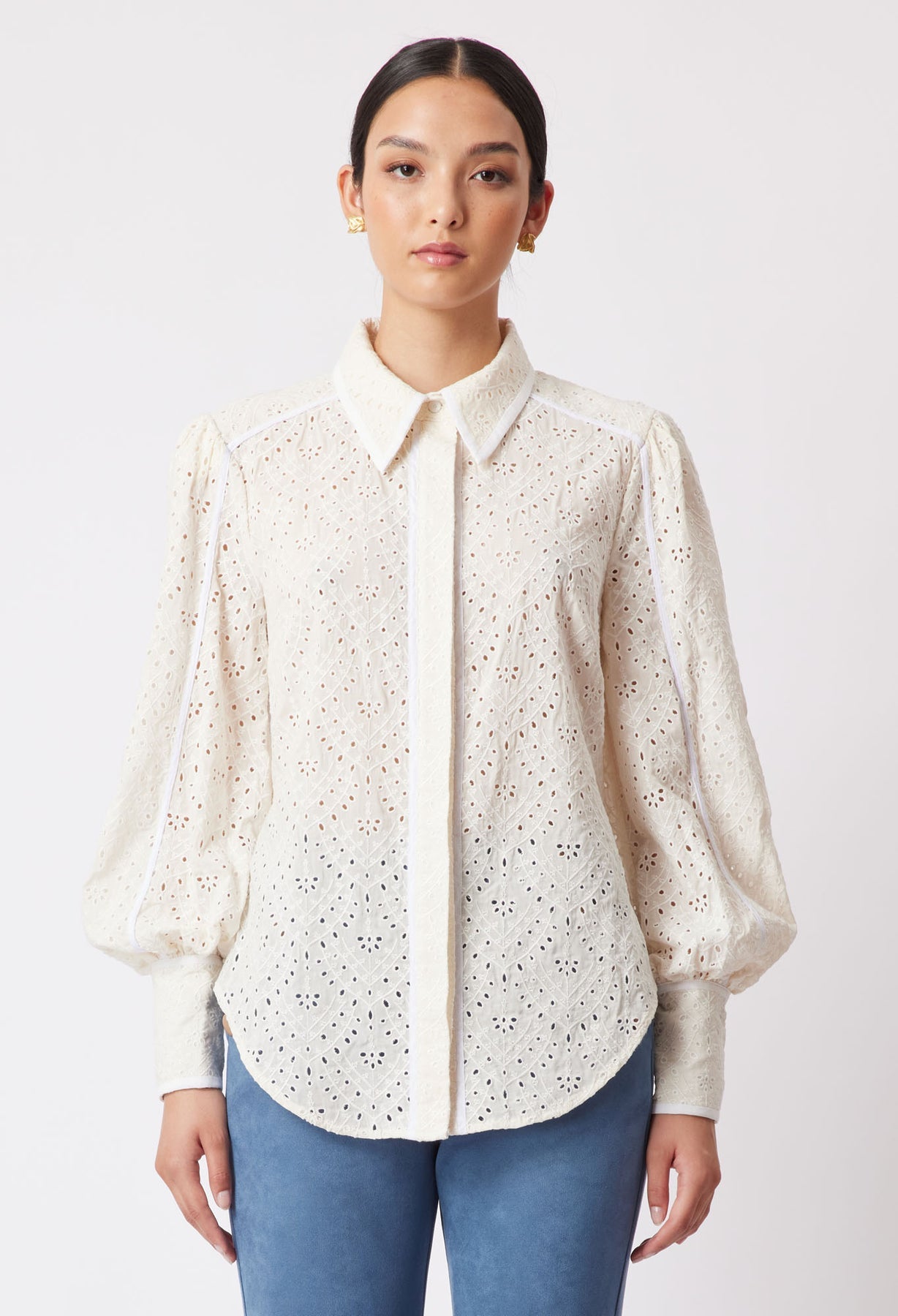 Once Was Tallitha Broderie Shirt