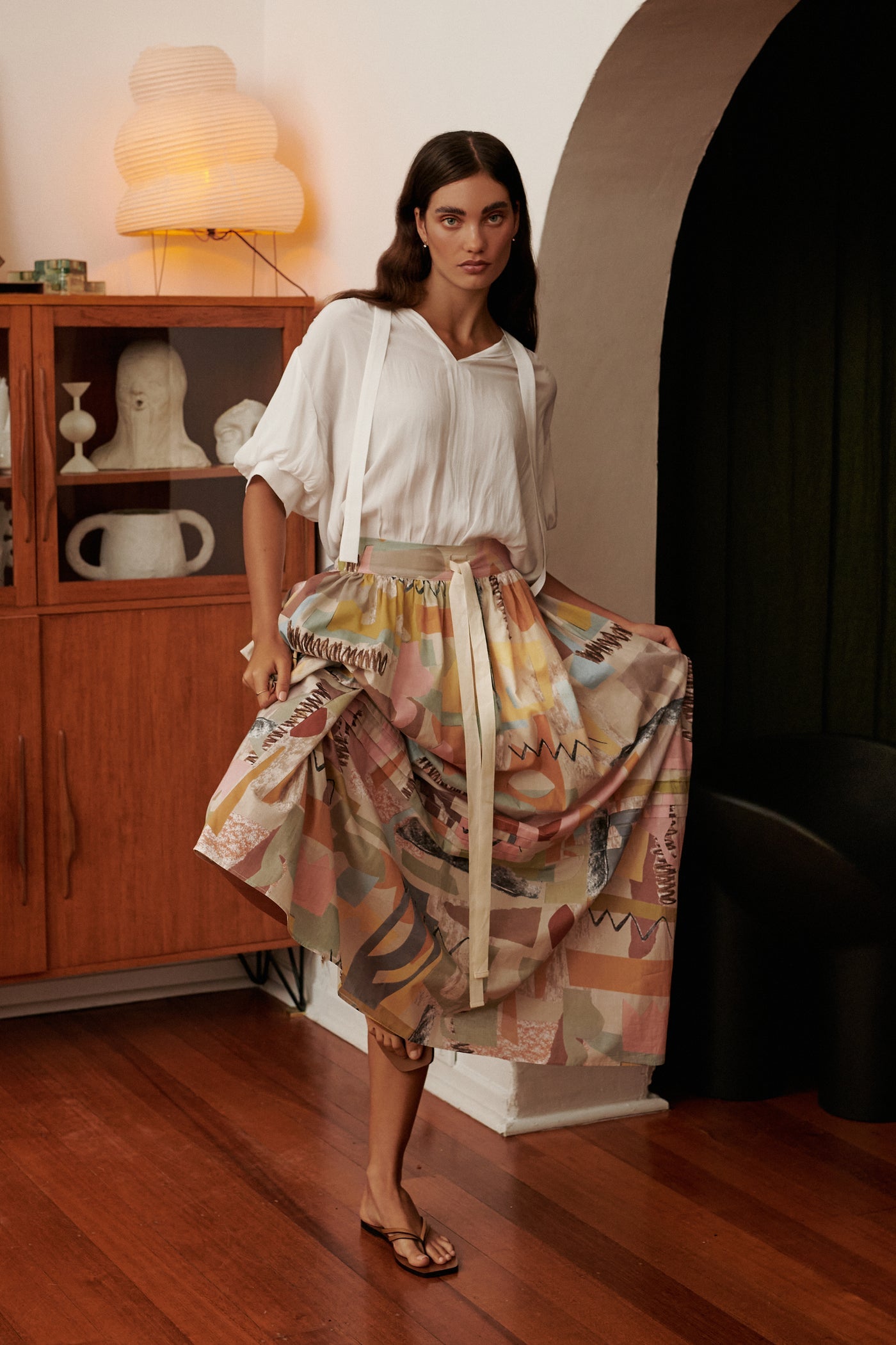 Layer'd Geo Print Fint Skirt